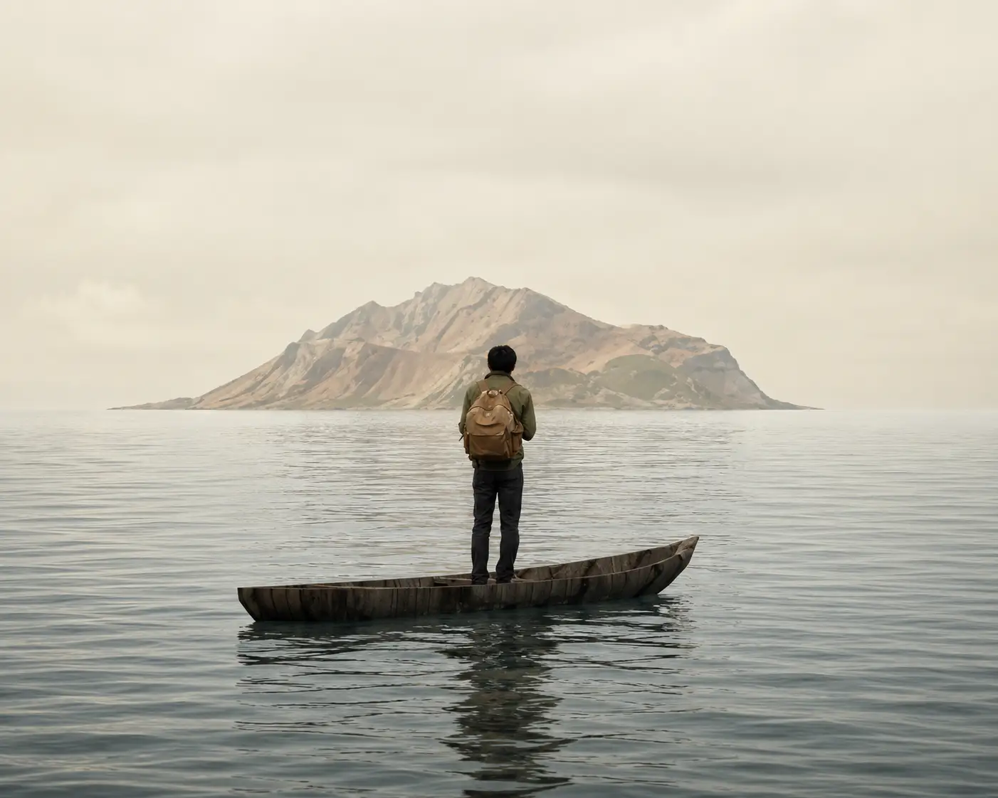 Atmospheric landscape representing the silent wanderer